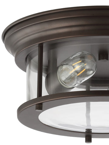 Lauren 13.25" Metal/Glass LED Flush Mount - JONATHAN Y